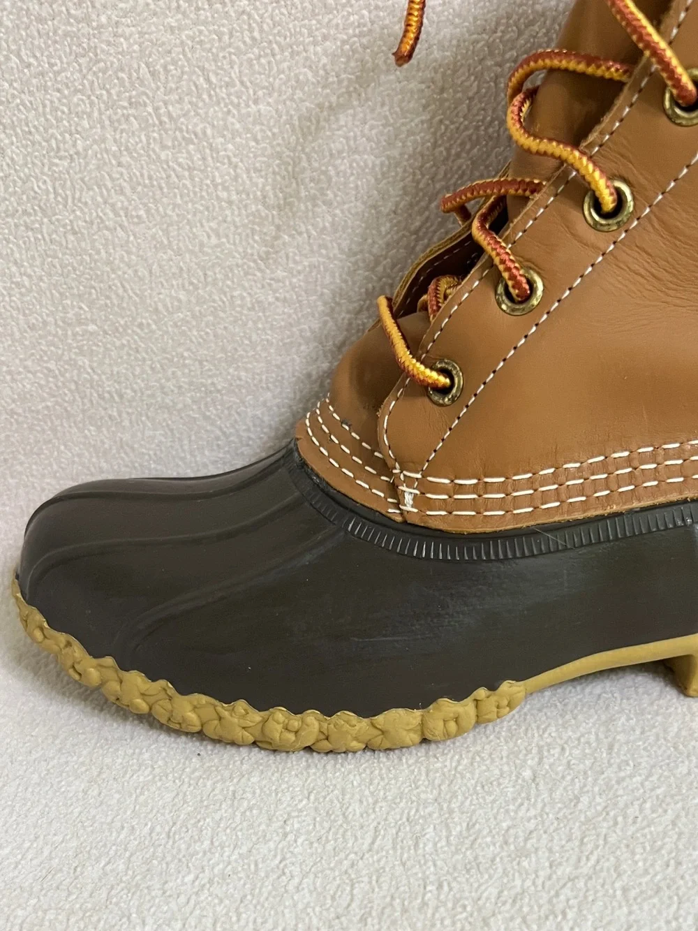 L.L.Bean Duck Hunting Bean Boots Brown Leather Waterproof Size 6 (Fits Like 7)